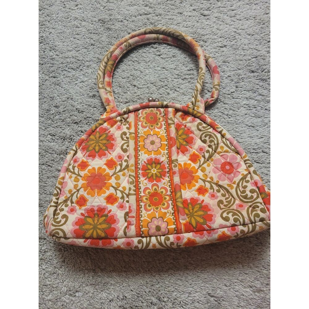 Vera Bradley Eloise Shoulder Bag Folkloric Floral Kiss Lock Retired Pattern - Picture 3 of 11